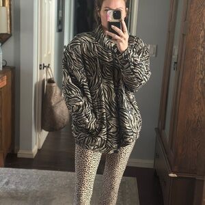 Anna and Frank 100% silk zebra bomber jacket